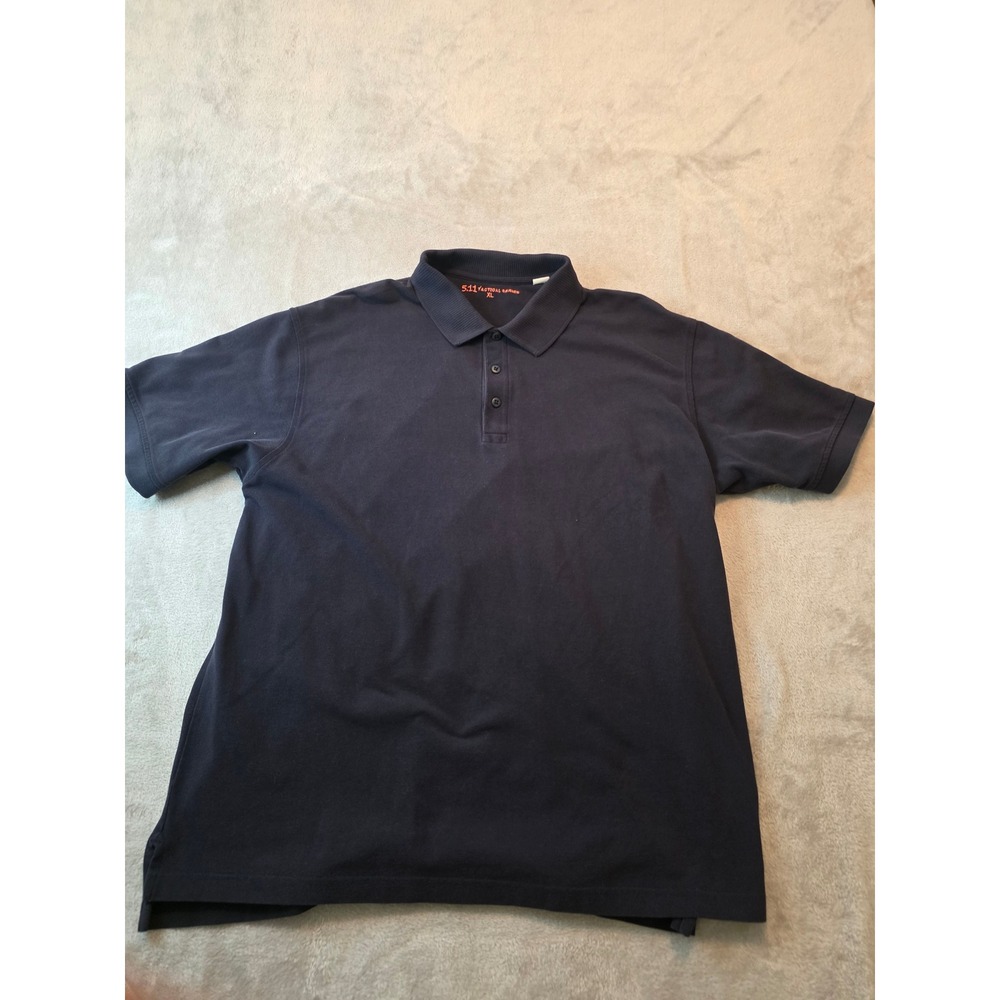 5.11 Tactical Polo Shirt Mens XL Navy Blue Short Sleeve Cotton Pique Pockets
